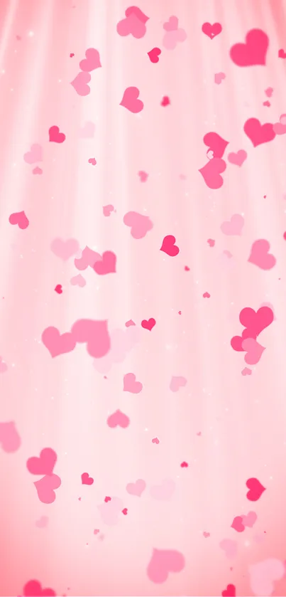 Charming pink heart background for mobile.