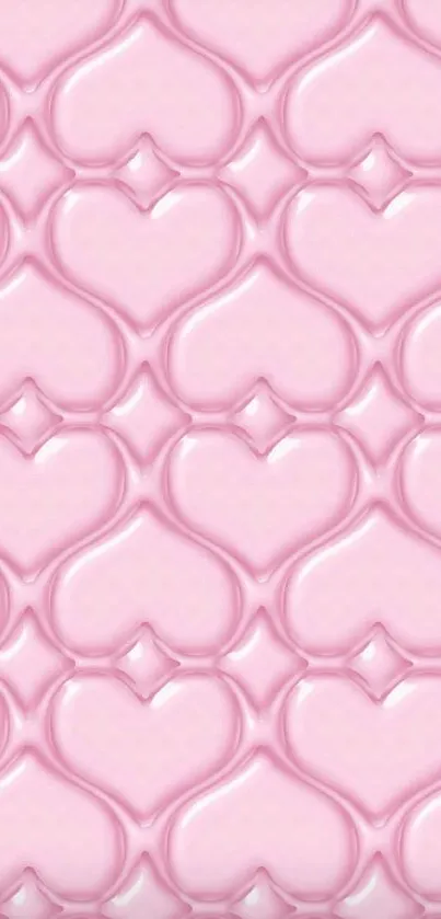 Glossy pink heart pattern wallpaper for phones.