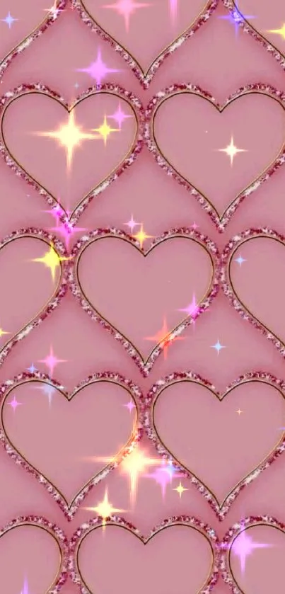 Pink heart pattern wallpaper for phones.