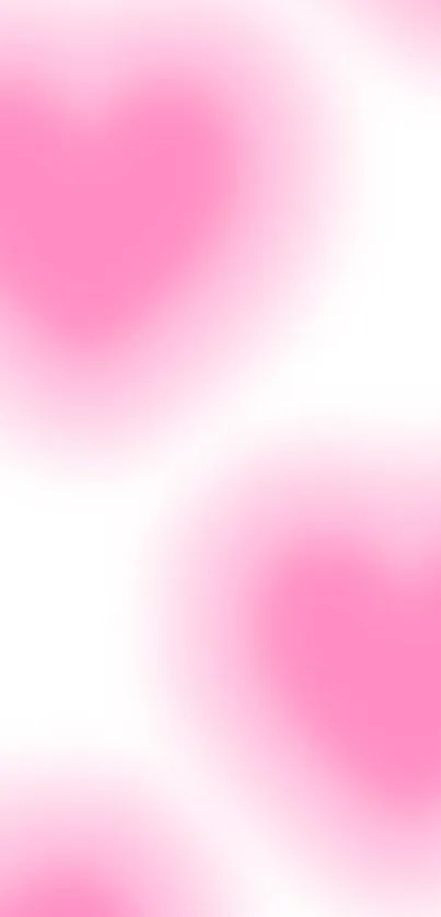 Pink hearts design wallpaper for mobile device.