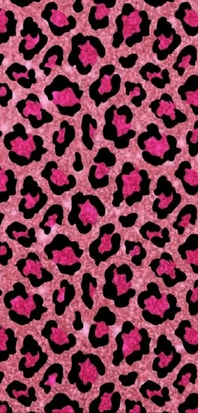 Pink leopard print pattern wallpaper.