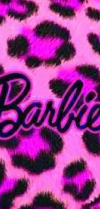 Bold pink leopard print with 'Barbie' text.