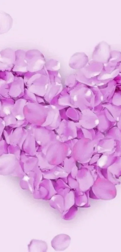 Pink petal heart on a light background.