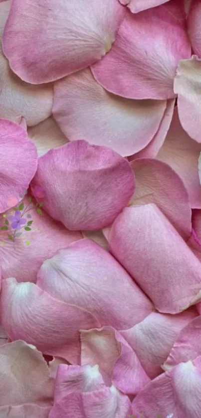 Soft pink rose petals wallpaper for mobile phone backgrounds.