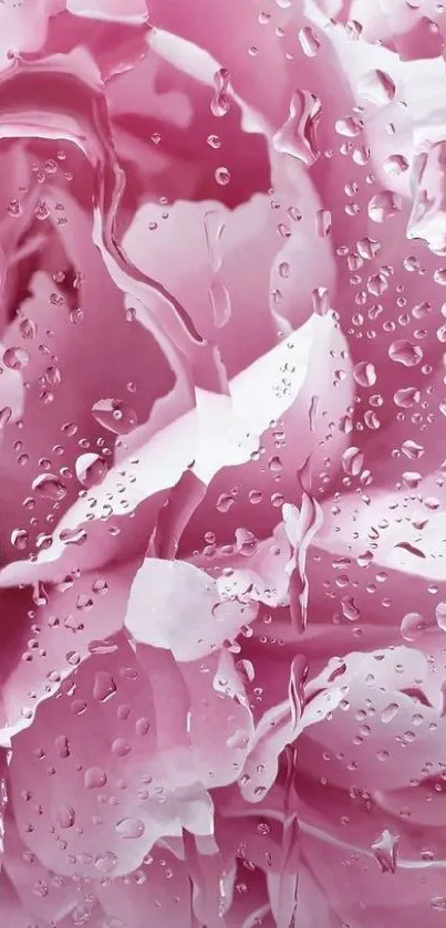 Delicate pink petals with raindrops wallpaper