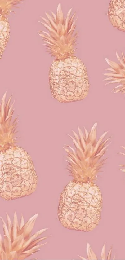 Pink pineapple design on a stylish wallpaper background.