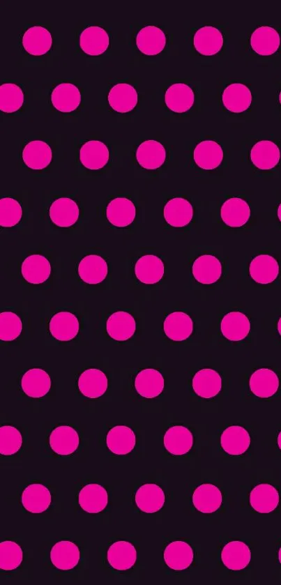 Vibrant pink polka dots wallpaper for mobile.