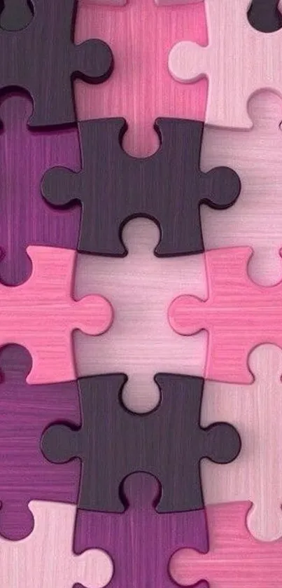 Pink and purple puzzle piece wallpaper for mobile.