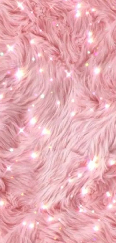 Soft pink fur with sparkles wallpaper.