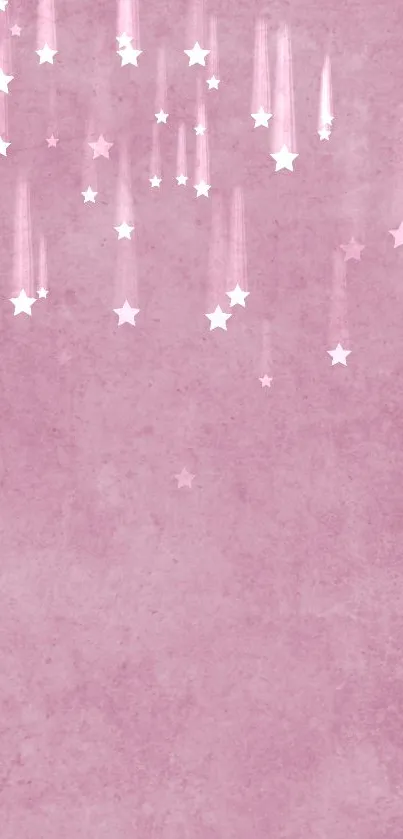 Pink wallpaper with softly falling stars creating a calming design.