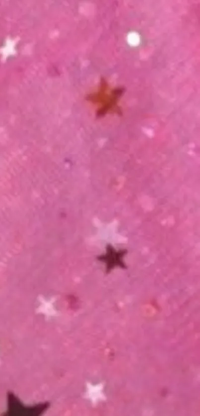 Pink starry wallpaper with vibrant glittering stars.