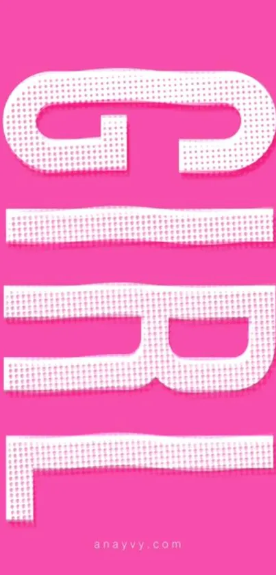 Pink wallpaper featuring the word 'GIRL' in bold, artistic typography.