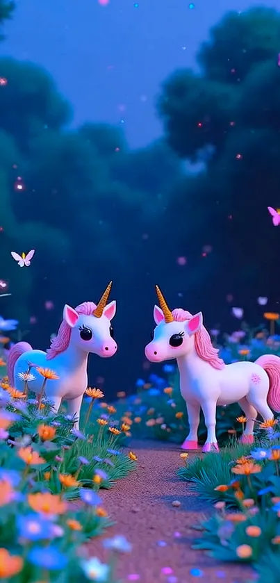 Pink Unicorns With Butterflies Live Wallpaper