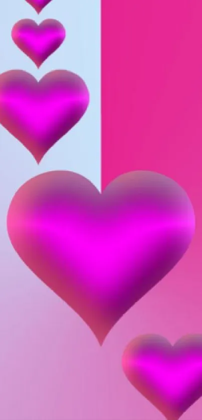 Pink Valentine heart designs for mobile wallpaper.