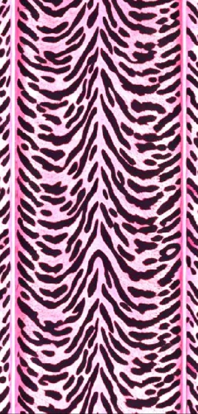 Pink zebra pattern wallpaper with stripes