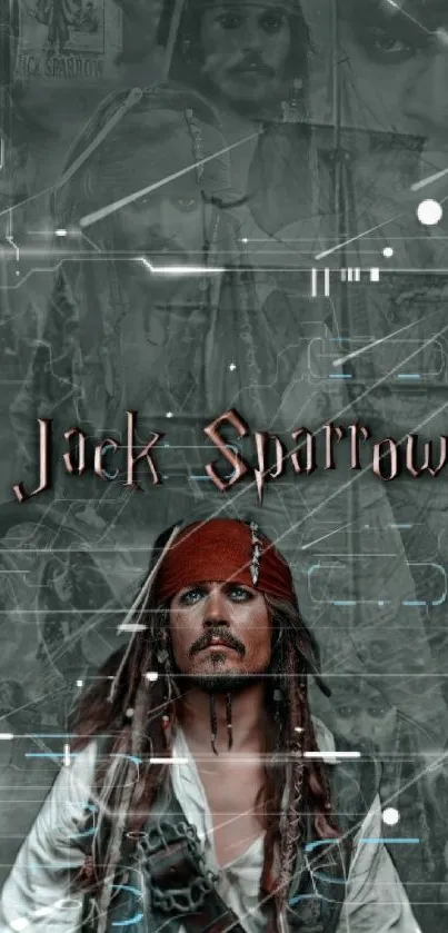 Jack Sparrow pirate mobile wallpaper with dark tones.