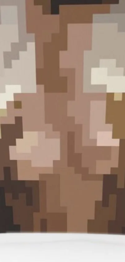 Pixel art wallpaper with abstract and earthy brown tones.