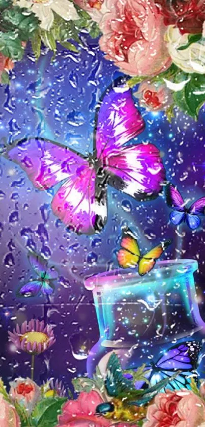 Plant Purple Blue Live Wallpaper