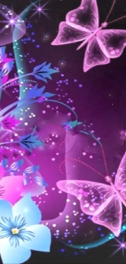 Plant Purple Light Live Wallpaper