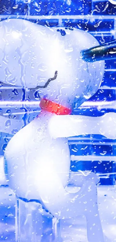 Cartoon character with a blue background.