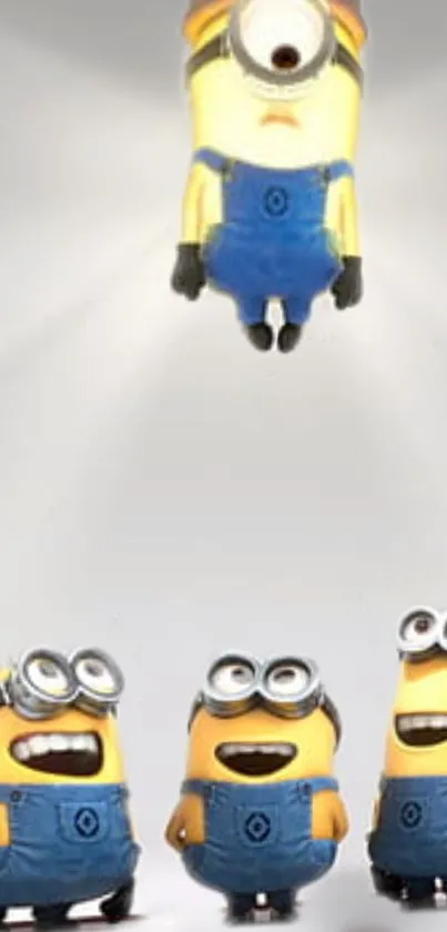 Cartoon minions in a playful arrangement with bright yellow colors.
