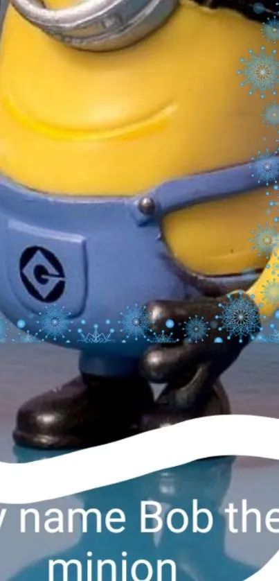 Vibrant Minion Bob with blue overalls image.