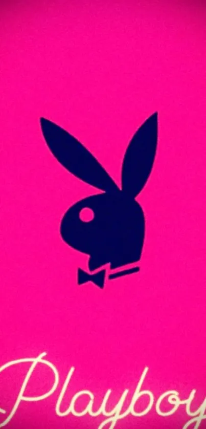 Pink background with bunny logo for mobile wallpaper