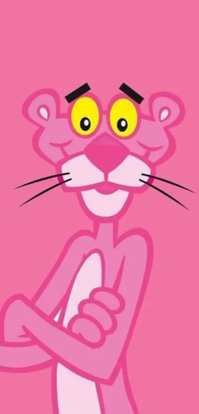 Pink Panther cartoon mobile wallpaper with vibrant colors.