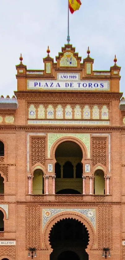 Plaza de Toros facade with intricate architectural details.