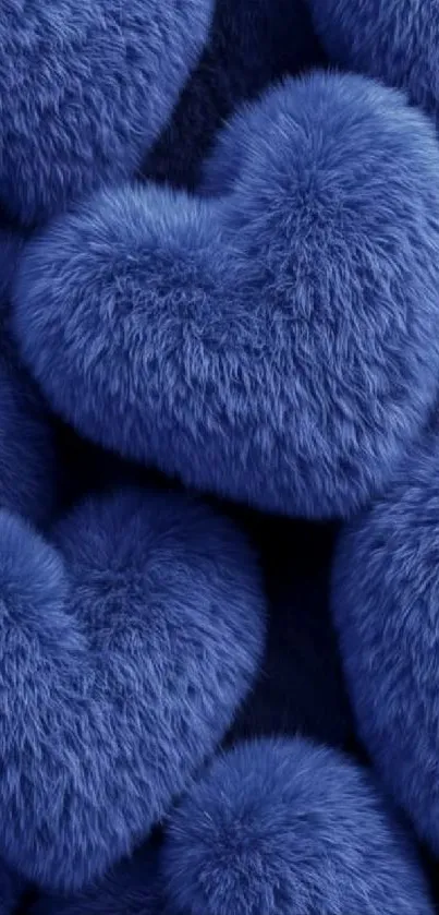 Plush blue heart shapes forming a soft pattern.