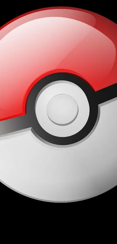 Minimalist Pokeball design wallpaper in red, white, and black for phones.