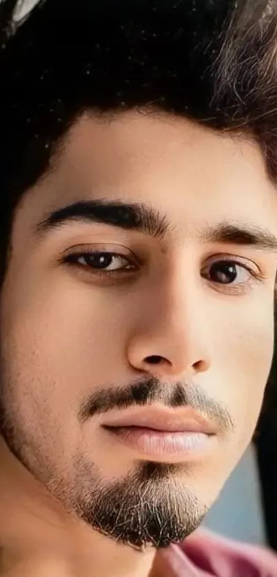 Close-up portrait of a young adult with stylish hair.