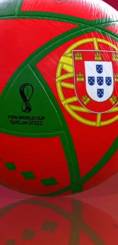 Red Portugal World Cup soccer ball wallpaper.