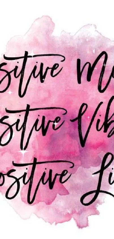 Inspirational pink watercolor positive quote wallpaper.