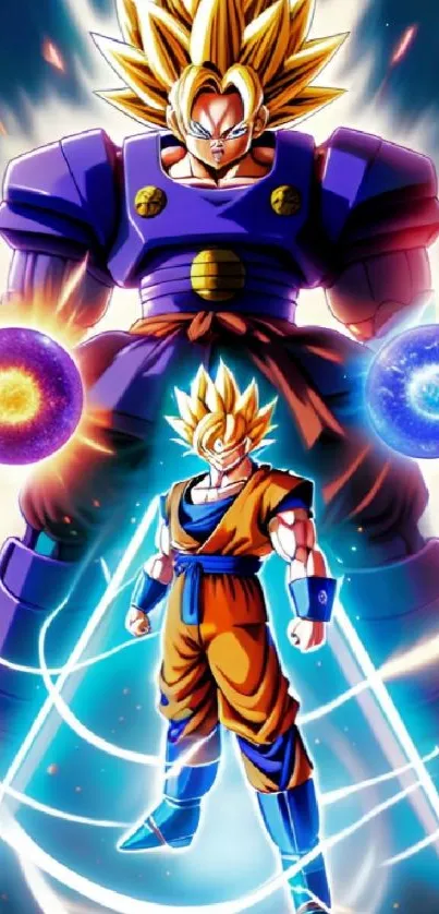 Anime warrior with energy powers and vibrant colors.