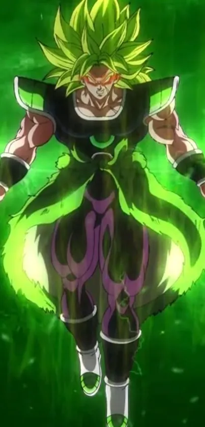 Anime warrior with green energy aura.