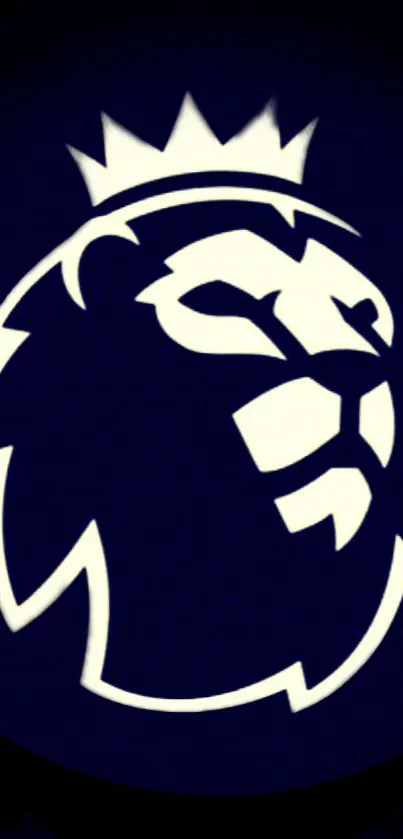 Premier League logo with lion in navy blue.