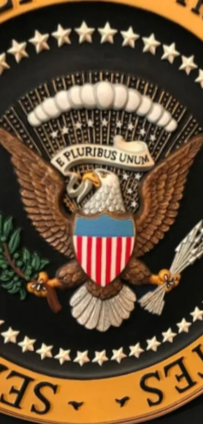 United States presidential seal mobile wallpaper with eagle and shield.