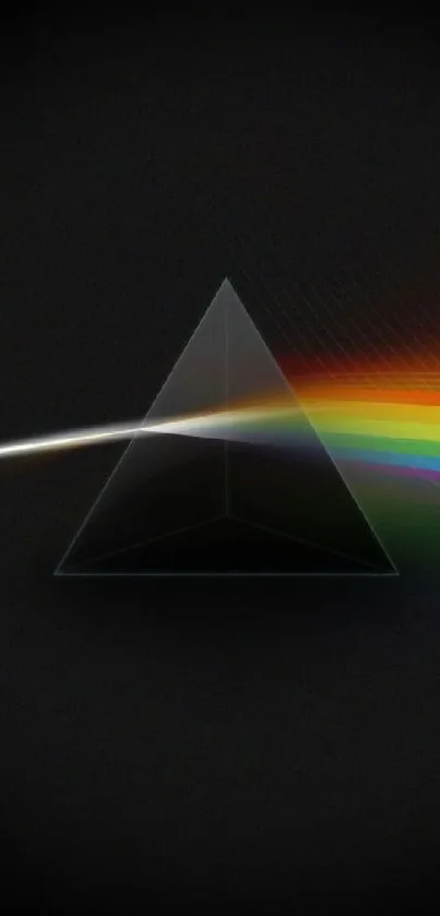 Prism with rainbow spectrum on black background wallpaper.