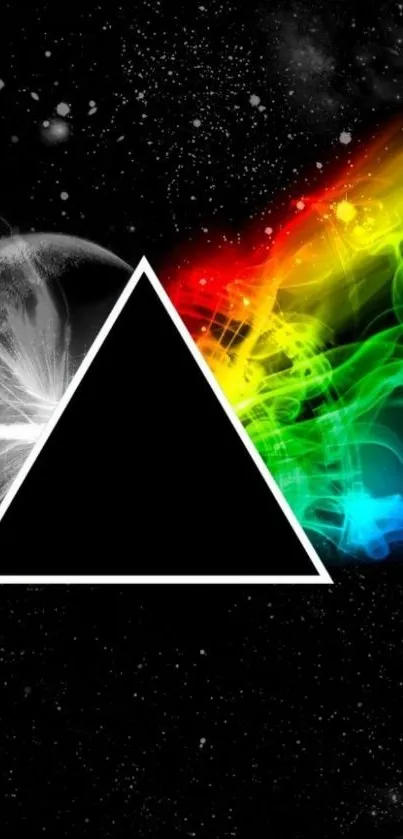 Colorful prism triangle in cosmic space