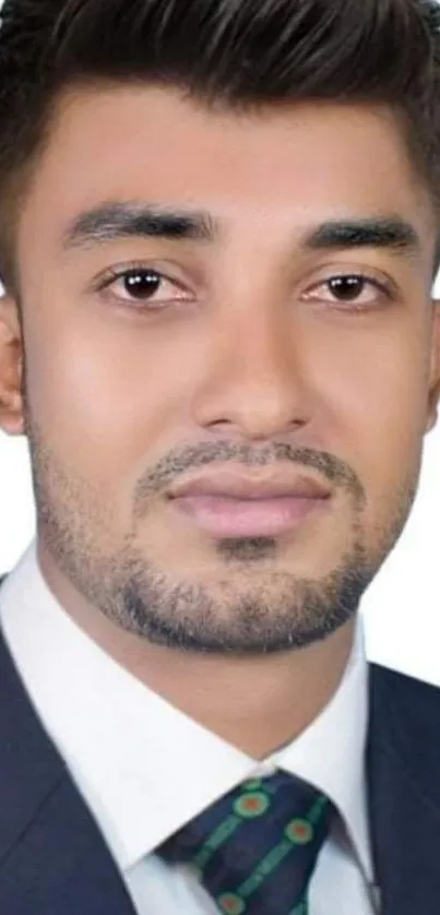 Professional portrait of a man in a suit with a white background.