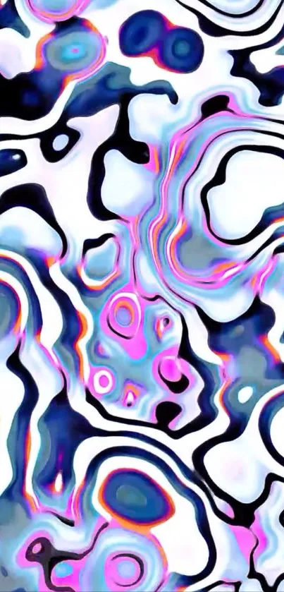 Psychedelic abstract wallpaper with vibrant swirling patterns.