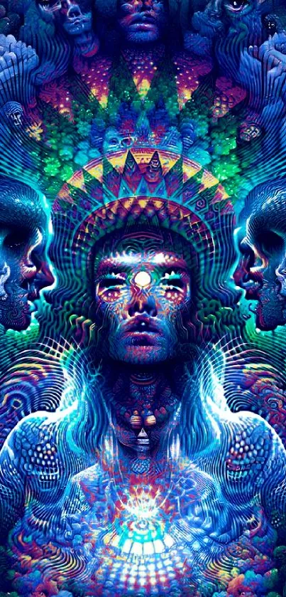 Psychedelic dreamscape art with vibrant colors and intricate patterns.