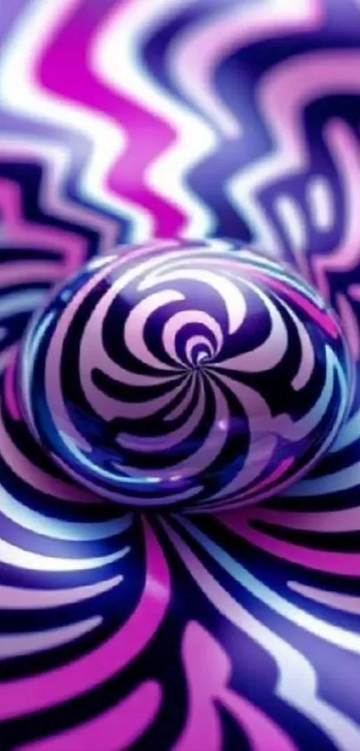 Psychedelic swirl pattern in pink and purple for mobile wallpaper.