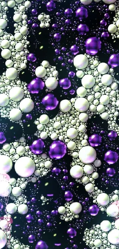 Purple and white abstract bubble pattern wallpaper for phones.