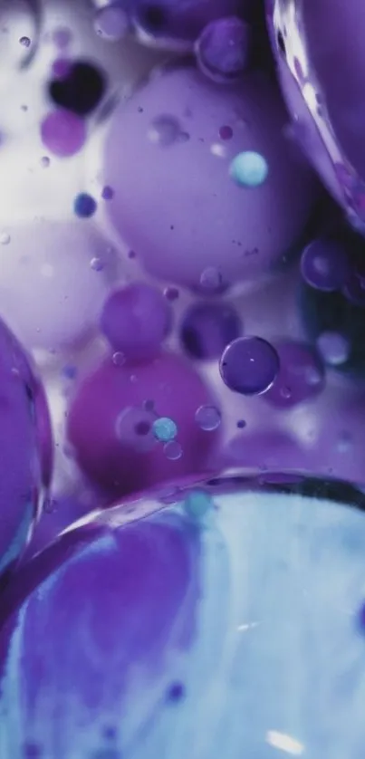 Purple abstract bubbles with fluid formations.