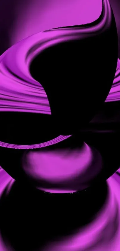 Abstract purple and black swirl design mobile wallpaper.