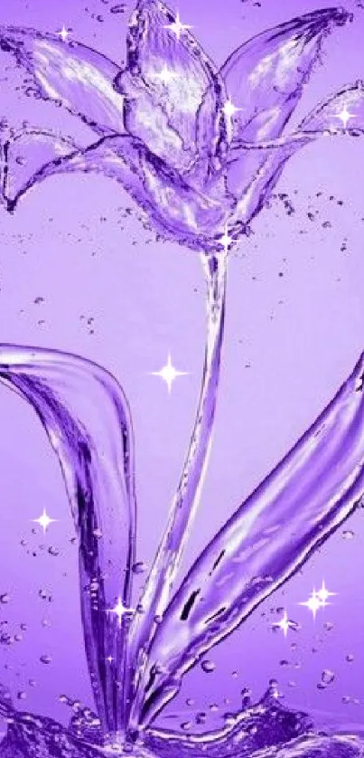 Purple abstract water flower mobile wallpaper.