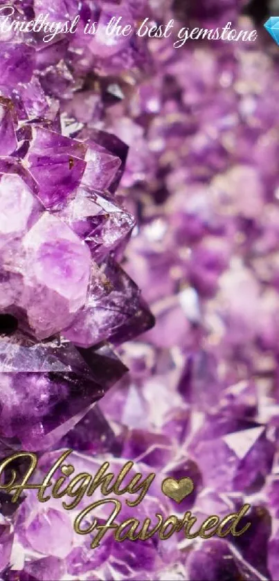 Vibrant purple amethyst crystal texture wallpaper.