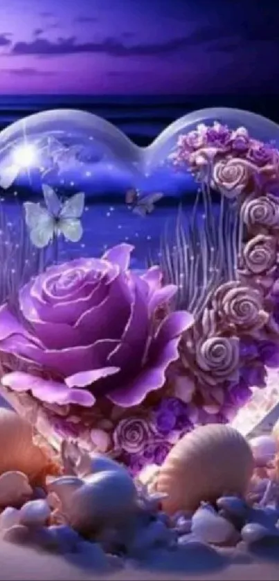 Purple Blue Petal Live Wallpaper